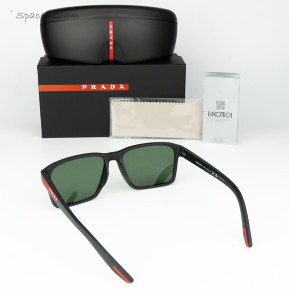 NEW Prada Linea Rossa PS05YS DG006U Black Dark Green Rectangle Unisex Sunglasses - Picture 7 of 8